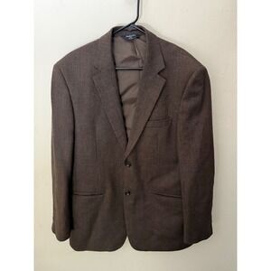 Joseph & Feiss Gold Mens Blazer Sport Coat Jacket Brown Herringbone Size 42R